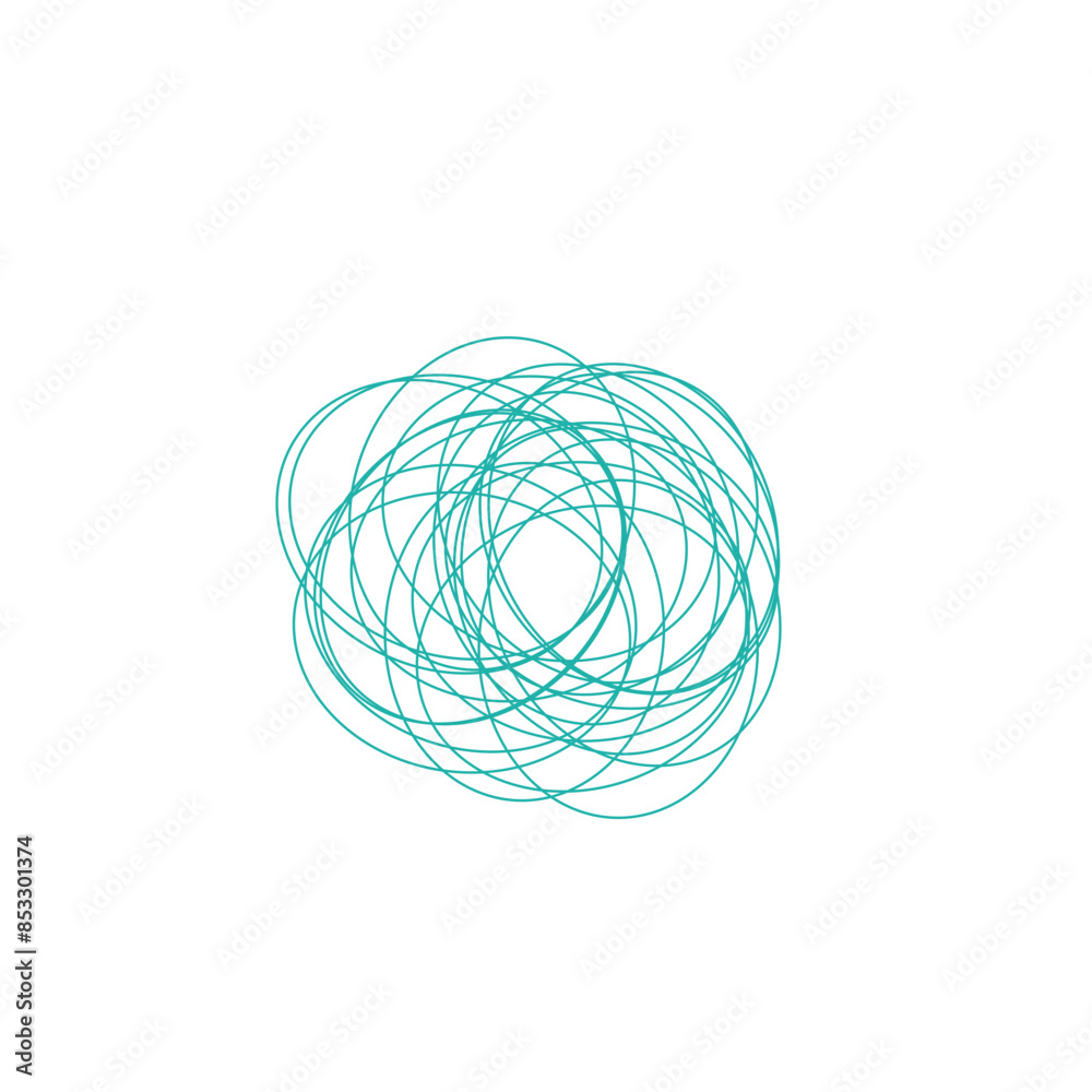 An abstract grunge scribble circular shape outline design element. An abstract grunge scribble circular shape outline design element.