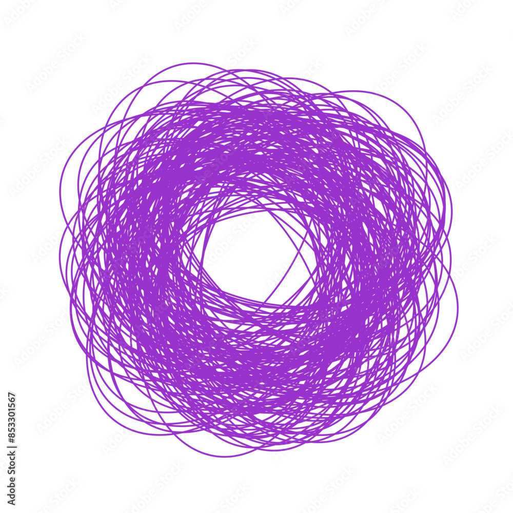 An abstract grunge scribble circular shape outline design element. An abstract grunge scribble circular shape outline design element.