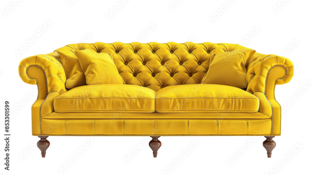 Yellow sofa on white background Yellow sofa on white background
