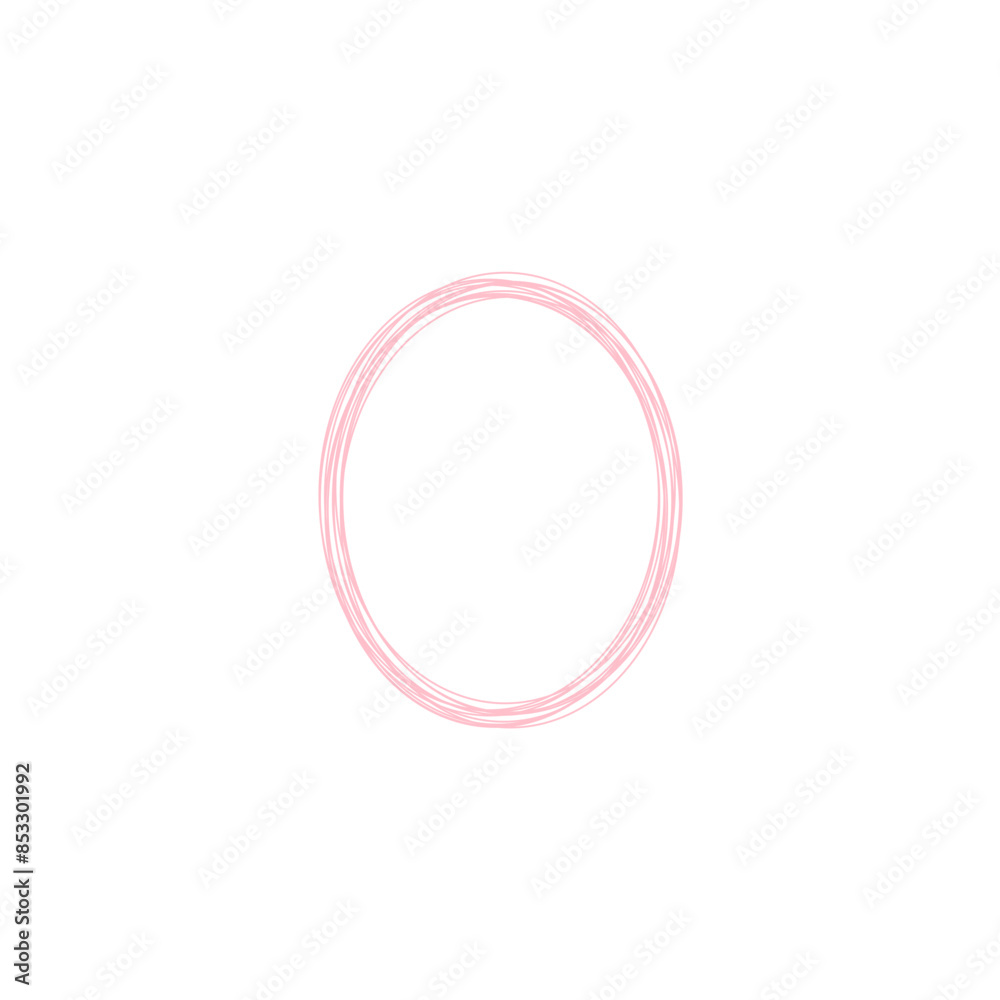 An abstract grunge scribble circular shape outline design element.