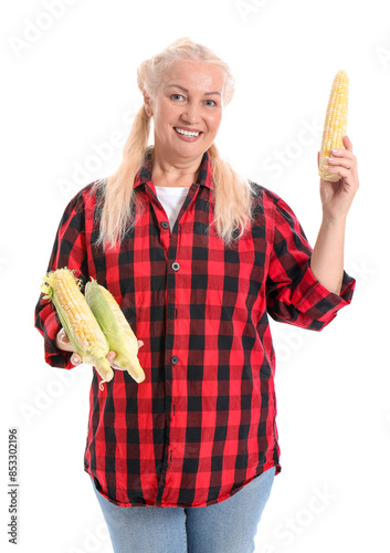 Mature female farmer with r...