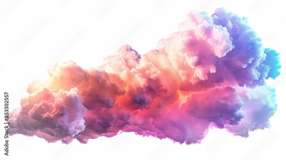 Fantasy colorful cloud isolated on white wallpaper background Fantasy colorful cloud isolated on white wallpaper background