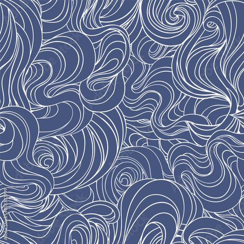 Natural texture. Decorative hand drawn doodle ornamental curly seamless patte...