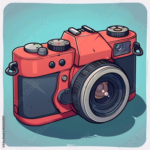 DSLR Camera Cartoon. Capturing Moments with Precision and Creativity