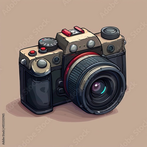 DSLR Camera Cartoon. Capturing Moments with Precision and Creativity