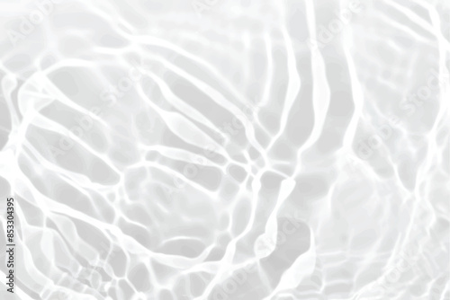 White water with ripples on the surface. Defocus blurred transparent white colored clear calm water surface texture with splashes and bubbles. Water waves with shining pattern texture background.