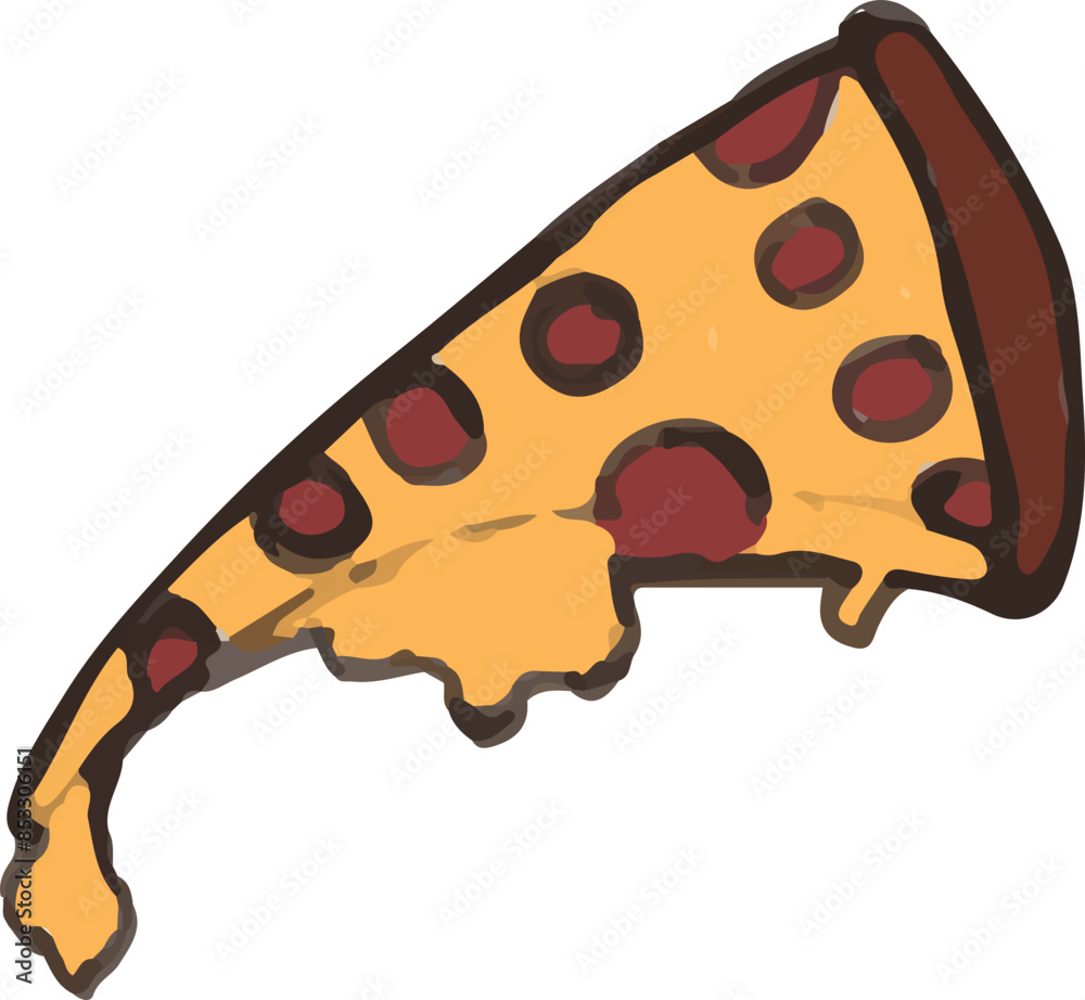 Cheesy Slice of Pepperoni Pizza Illustration Vector Cheesy Slice of Pepperoni Pizza Illustration Vector