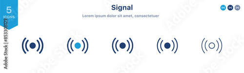 Signal icon symbol. Wireless and wifi icon set in flat style, internet connection sign in filled, line, outline icon for ui apps and website