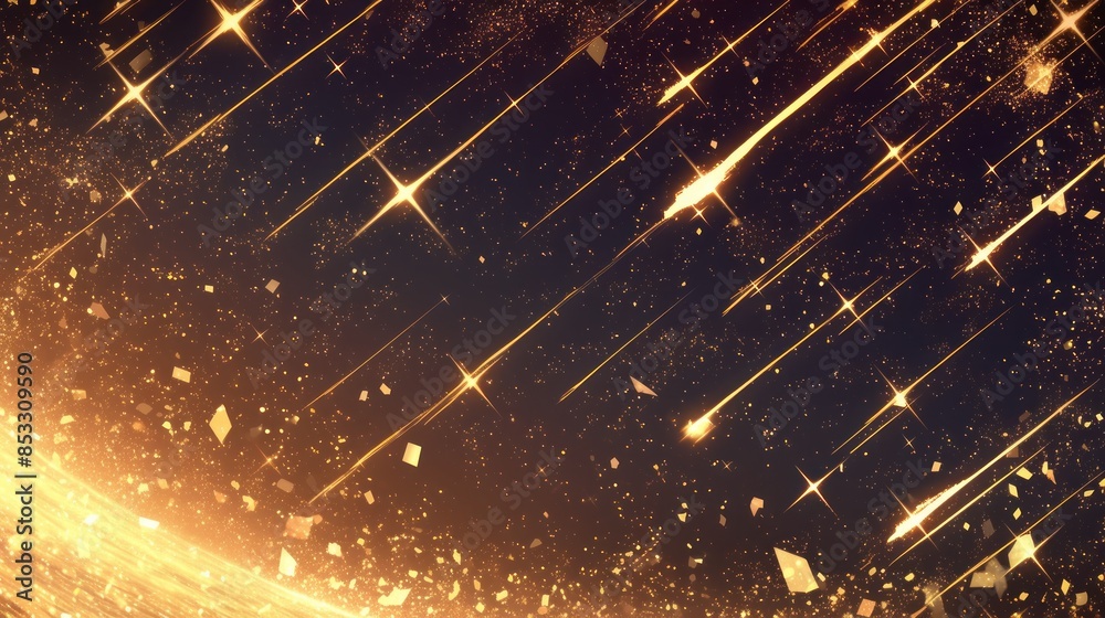 Fototapeta premium Sparkling Meteor Trail Frame Background