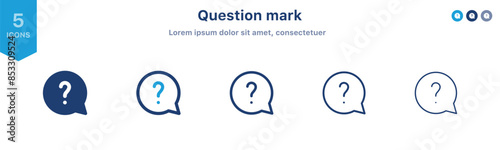 Question mark icon speech bubble symbol ; Ask a question flat vector icons. Help sign ; Customer support, service chat ; faq icons. Message box with question mark icon symbol