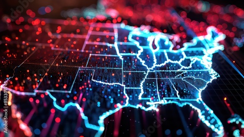 A news website using a 3D graph to display the distribution of electoral college votes across the country
