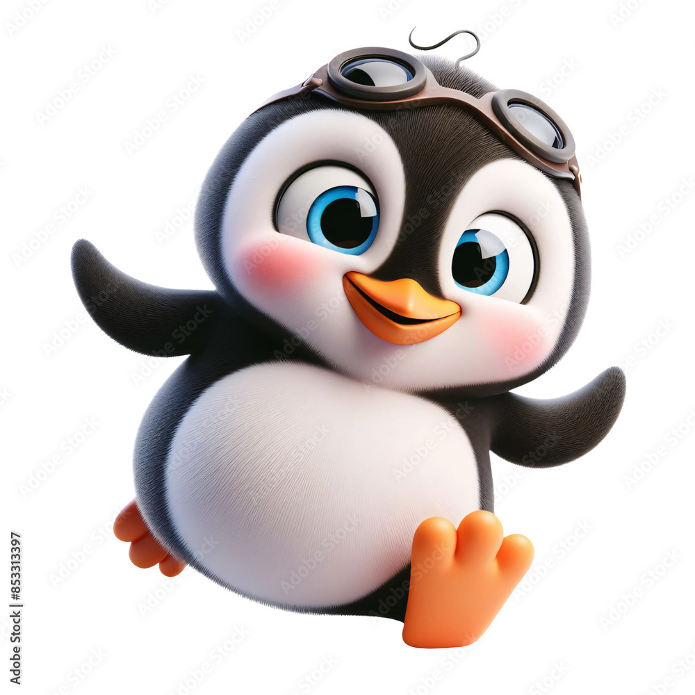 Cute 3D Funny Penguin Character with Transparent Background – Adorable Cartoon Design Cute 3D Funny Penguin Character with Transparent Background – Adorable Cartoon Design