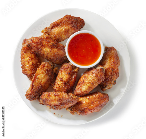 plate of crispy chicken wings