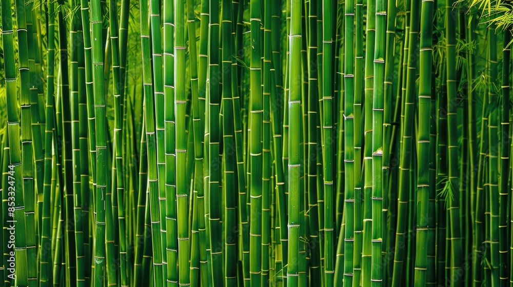 Dense bamboo forest, vibrant green stalks, vertical lines, natural symmetry Dense bamboo forest, vibrant green stalks, vertical lines, natural symmetry