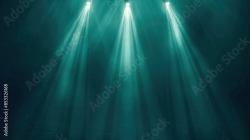 three_spotlights_and_rays_of_light_on_a_room_background © grocery store design