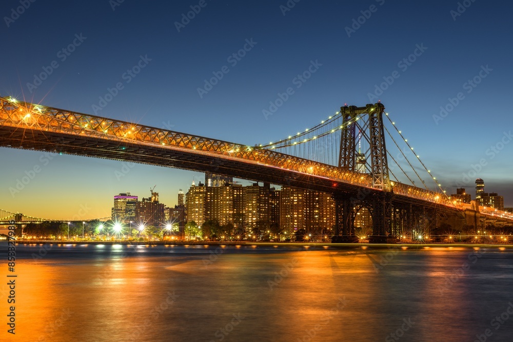 Williamsburg Bridge in New York City during Twilight hour Williamsburg Bridge in New York City during Twilight hour