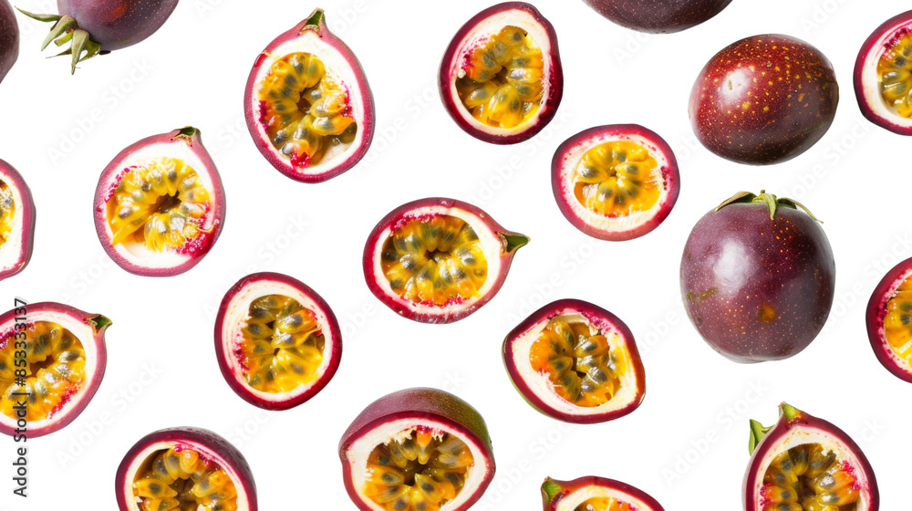 Passionfruits on white background Passionfruits on white background