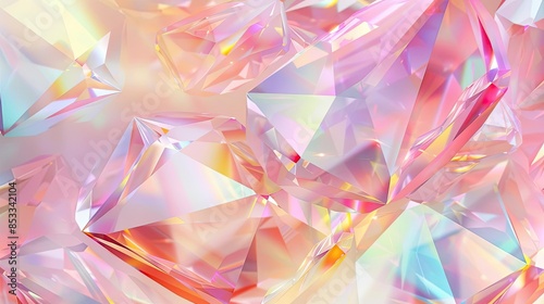 Pink Crystal 3D Abstract Background