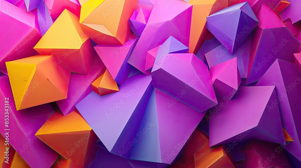 Abstract 3D Background with Vibrant Geometric Shapes