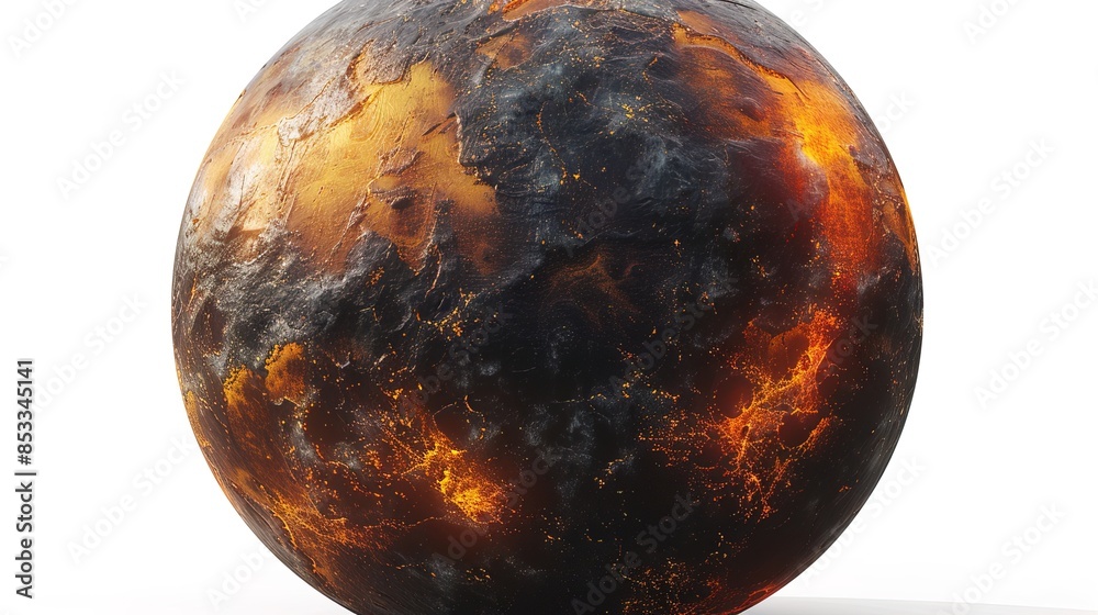 Fototapeta premium A lava planet isolated on transparent background