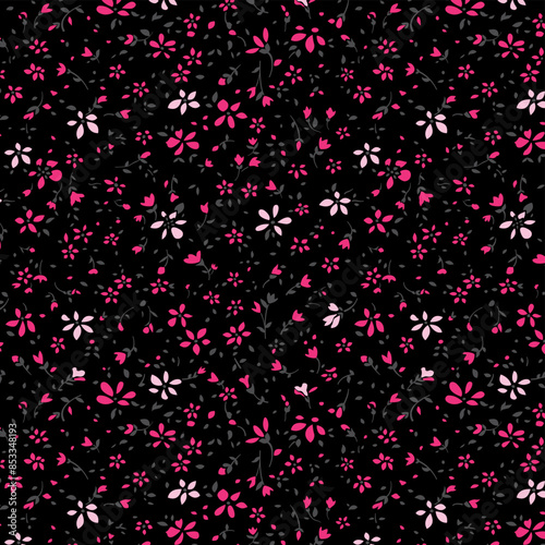 Small daisies flowers pattern design interspersed floral style
