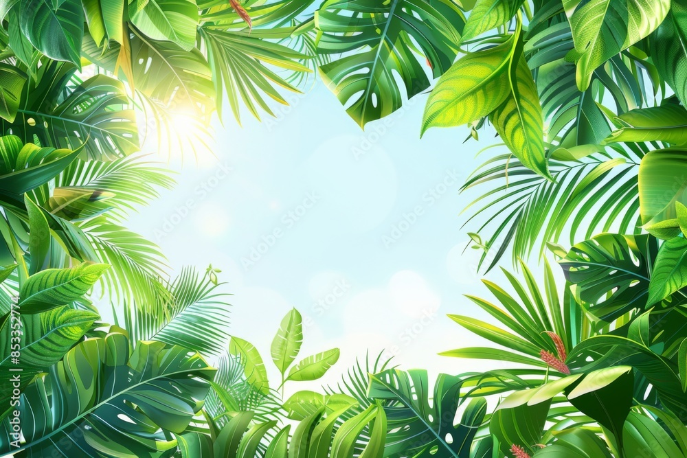 Fototapeta premium Summer Background illustration created with Generative AI