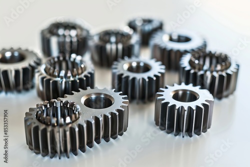 Group of pinions, part of gear box or servo mechanism 