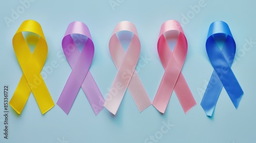 The cancer ribbon symbolizes successful battles against cancer photo