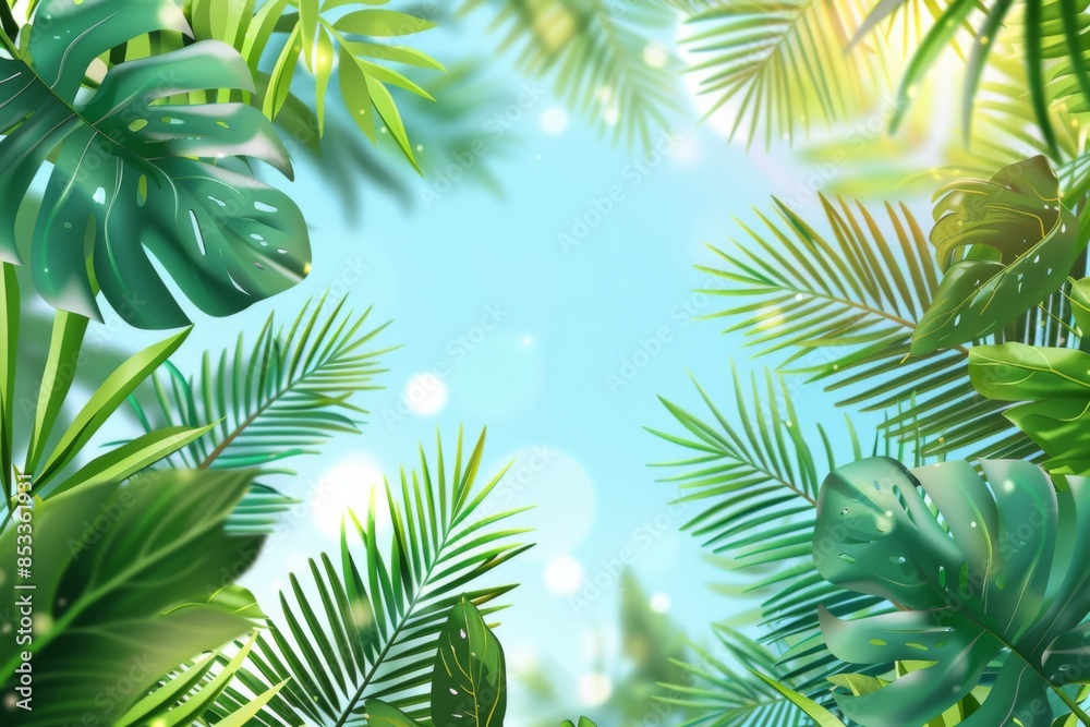 Summer Background illustration created with Generative AI Summer Background illustration created with Generative AI
