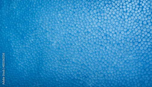 Closeup of blue colored polystyrene foam texture
