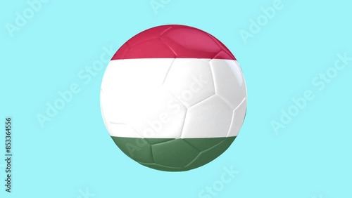 Football Hungary Flag Rotating Loop 3d with Alpha Matte photo