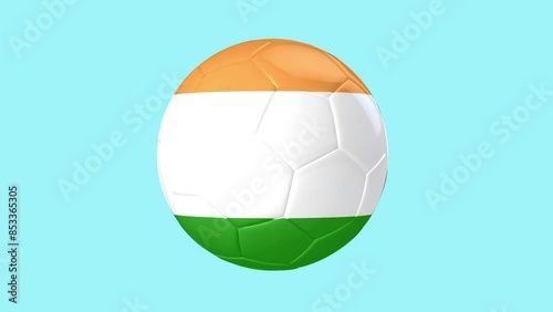 Football India Flag Rotating Loop 3d with Alpha Matte photo