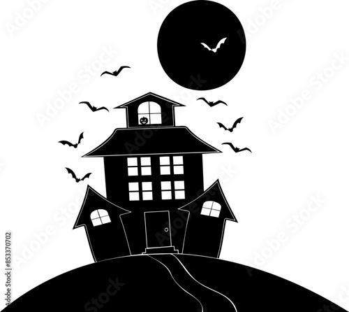 haunted house  black cut out
