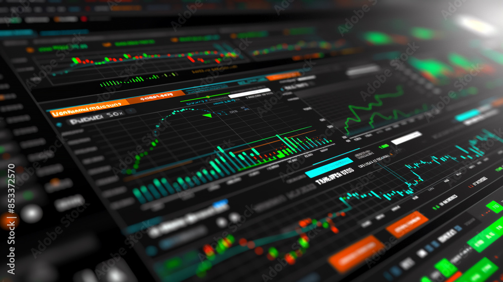 Naklejka premium Dashboard with Data and Charts in Modern Design 