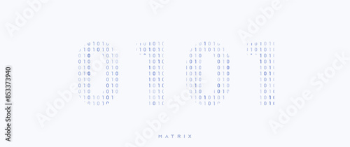 random colorized binary number shaped in 0101 binary number, conceptual computer science vector graphic element design