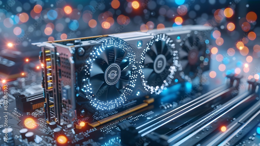 A close-up of a blockchain miner's hardware setup, with high-performance graphics cards and cooling systems. List of Art Media: Photograph inspired by Spring magazine. A close-up of a blockchain miner's hardware setup, with high-performance graphics cards and cooling systems. List of Art Media: Photograph inspired by Spring magazine.