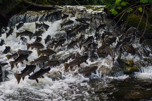 Salmon spawning  photo