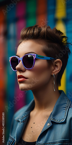 Woman British Punk Rock 1980s Sunglasses New Wave Fashion Cosmetics Beauty