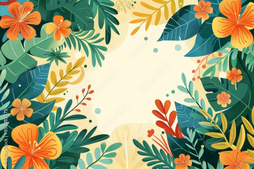 Fototapeta premium Summer Background illustration created with Generative AI