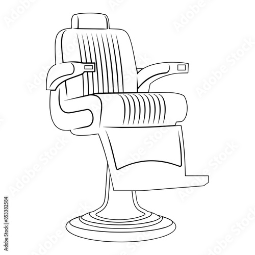 Barber Chair Hair Stylist Chair  Outline