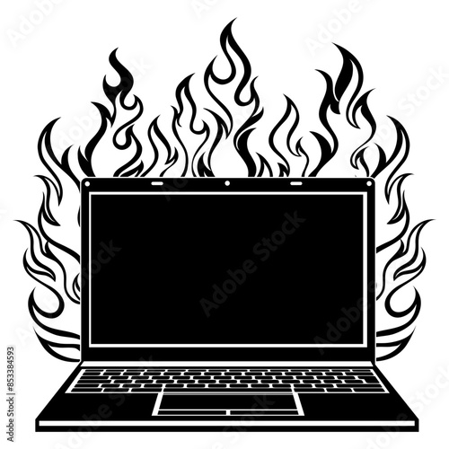 Burning Laptop Laptop Computer Burning Laptop
