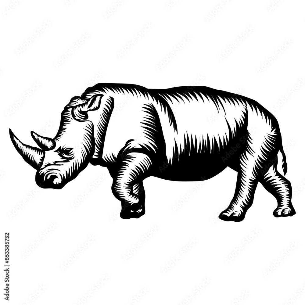 Obraz premium Charging Rhino