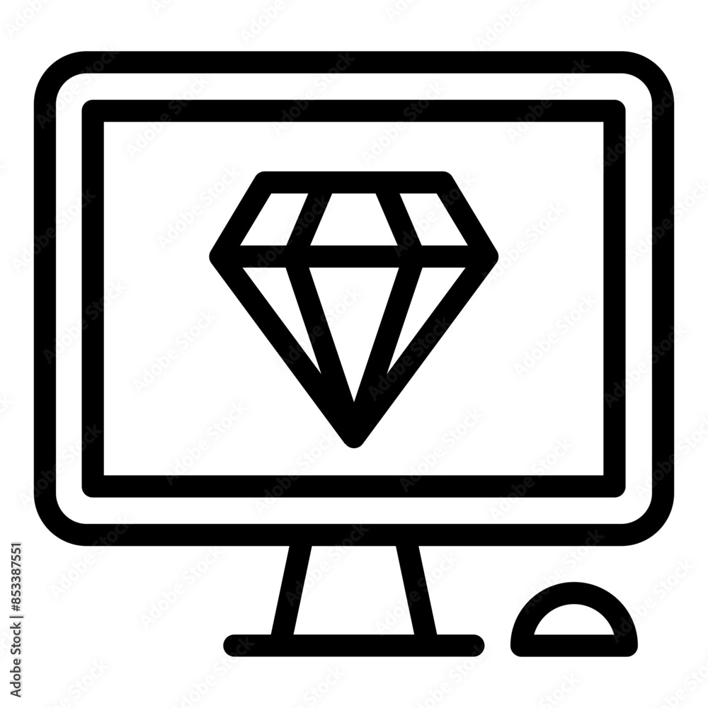 Monitor screen luxury diamond icon Monitor screen luxury diamond icon
