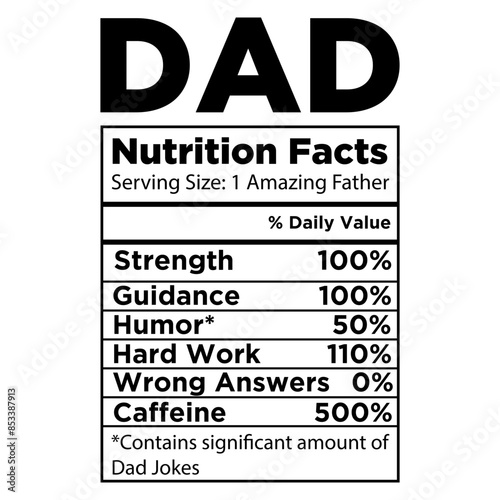 Dad Nutrition Facts Dad Father Dad