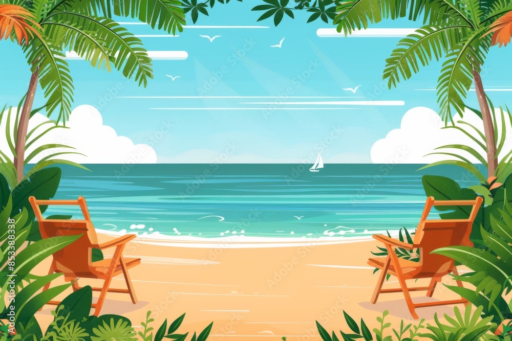 Obraz premium Summer Background illustration created with Generative AI