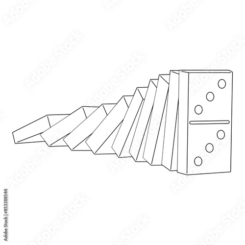 Dominoes Dominoe Effect Outline