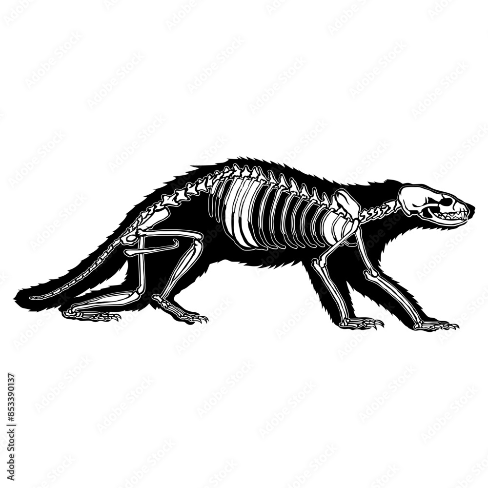 Fototapeta premium Ferret Skeleton Ferret Forest Animals Ferret