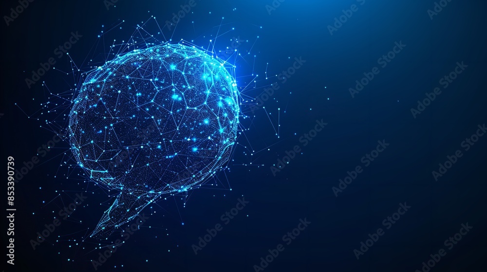 Abstract Chatbot Icon and Talk Bubble Speech in Futuristic Technology Background Abstract Chatbot Icon and Talk Bubble Speech in Futuristic Technology Background