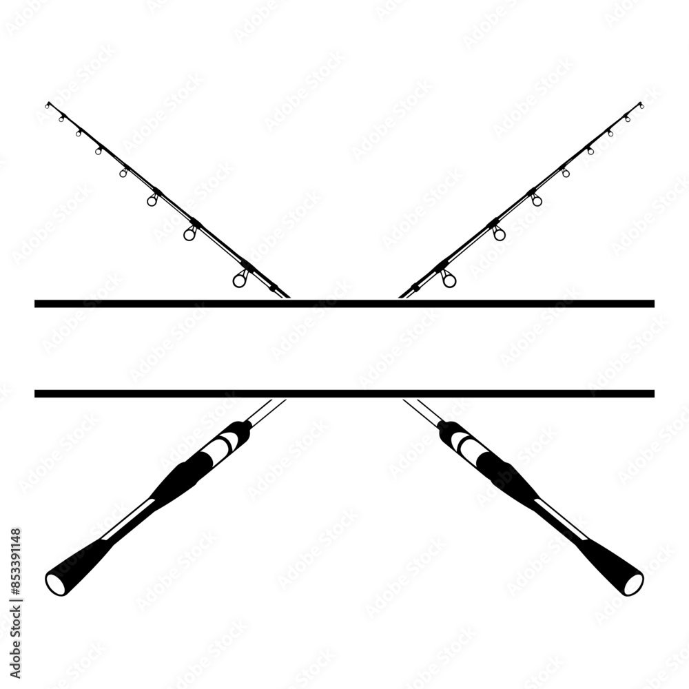 Fishing Rod Split Monogram Logo Fishing Rod Split Monogram Logo