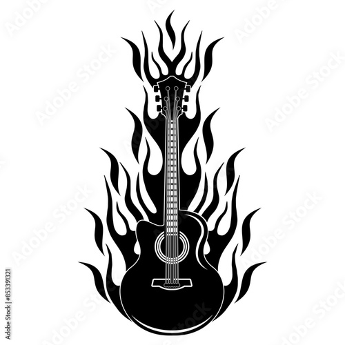 Flaming guitar